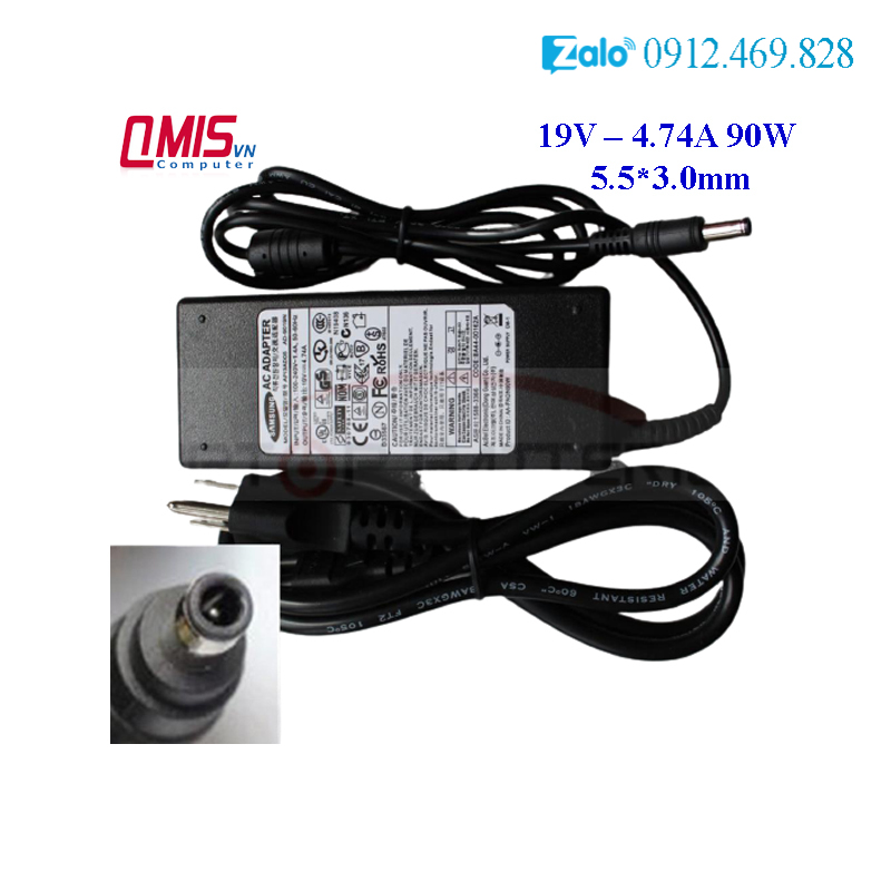 Sạc laptop Samsung 19V-4.74A –  90W - 5.5*3.0mm