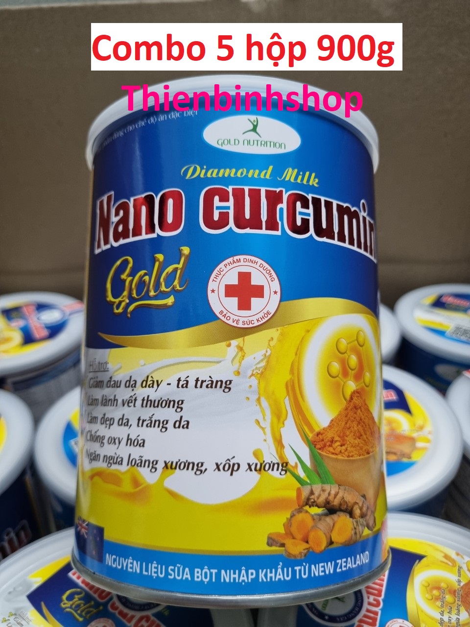 [Combo 5hộp 900gr] Sữa nghệ Nano Curcumim Gold. HSD 2027