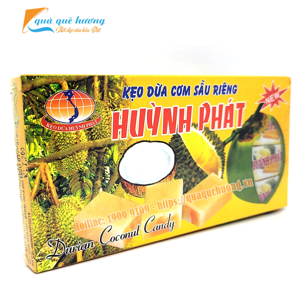 Kẹo dừa cơm Sầu Riêng Huỳnh Phát – Đặc sản Bến Tre