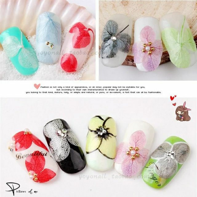 Hoa khô lụa cánh to trang trí móng, hoa khô lụa ẩn gel/bột MOON NAIL