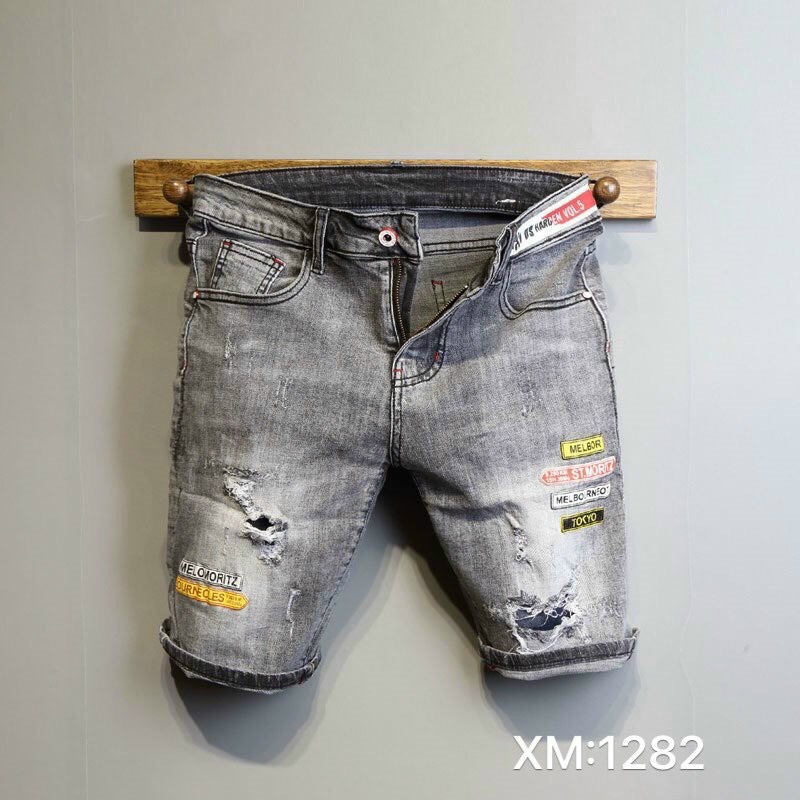[ẢNH THẬT+VIDEO]Quần short jean nam màu xám thêu logo cực đẹp chuẩn thời trang 2022 MINH QUÂN SHOP FASHION