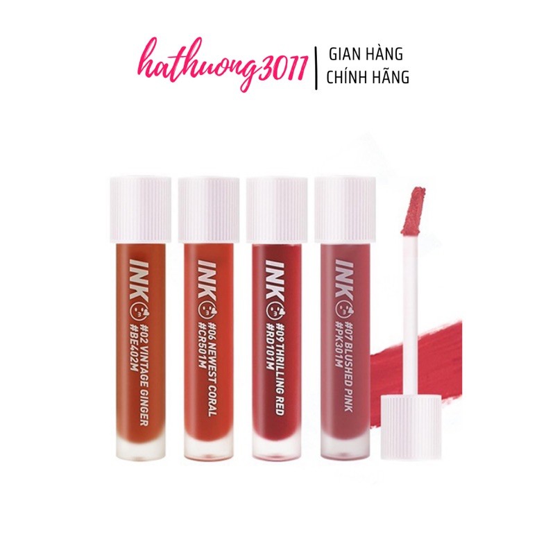 [ SẴN + BILL ] Son Kem Lì Mềm Mịn Môi Peripera Ink Matte Blur Tint.
