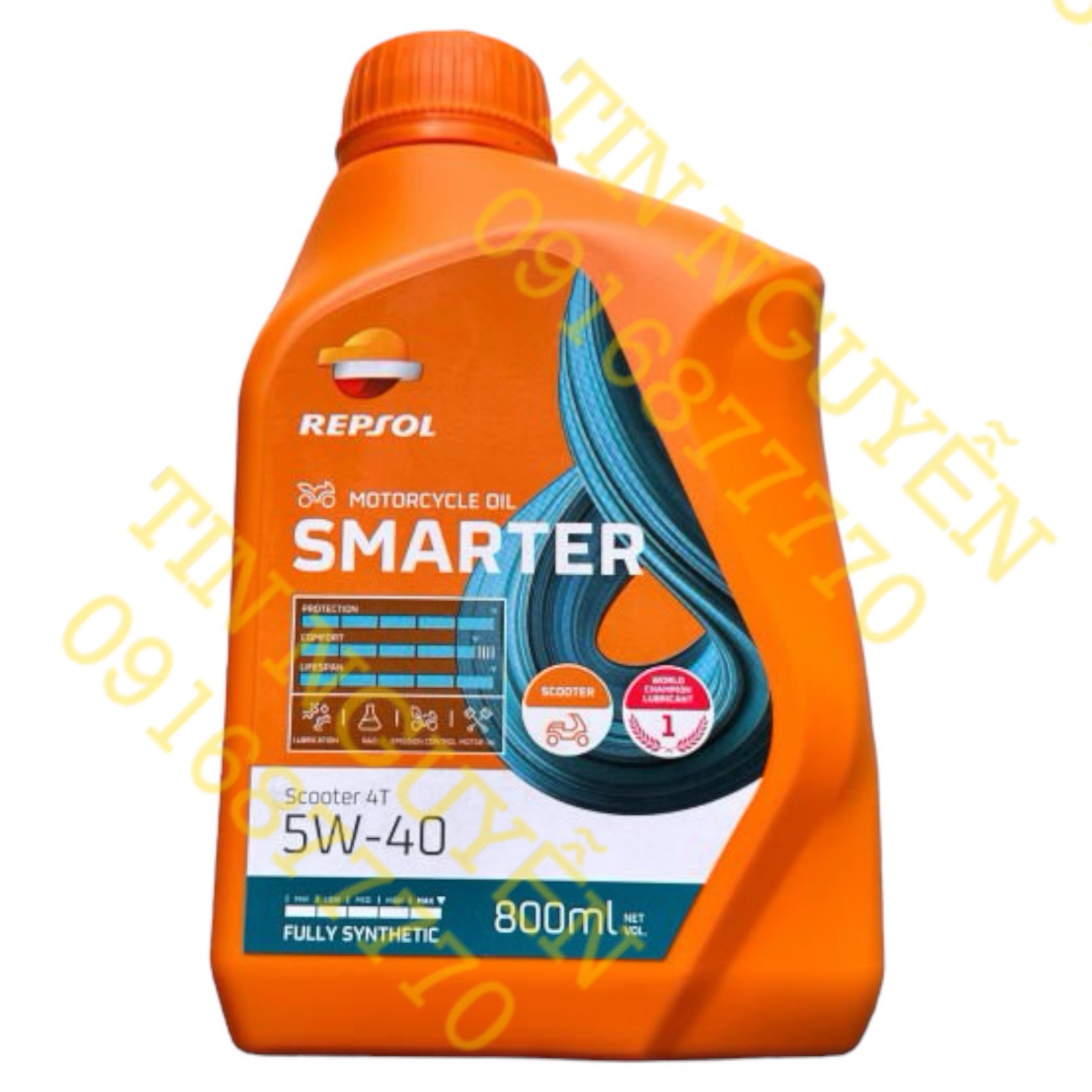 Nhớt xe ga repsol smarter scooter 4t 5w40 800ml - 1lit
