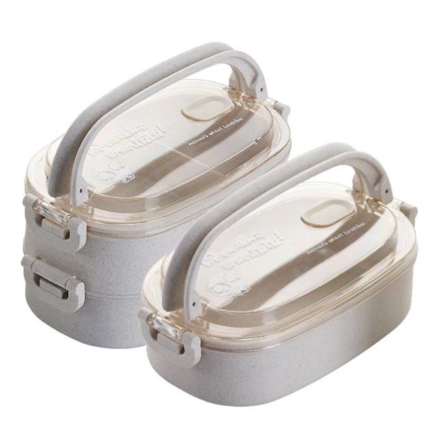 [HCM]HỘP CƠM 2 TẦNG LÚA MẠCH CÓ ĐŨA MUỖNG  ShopAnhThu
