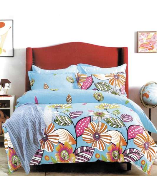 Bộ drap và mền satin Home Sweet Home (Flower Paint)