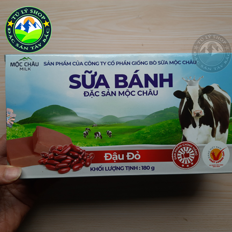 Bánh sữa Mộc Châu vị Đậu đỏ - [Hàng Việt Nam chất lượng cao - Date mới nhất] (hộp 180g)