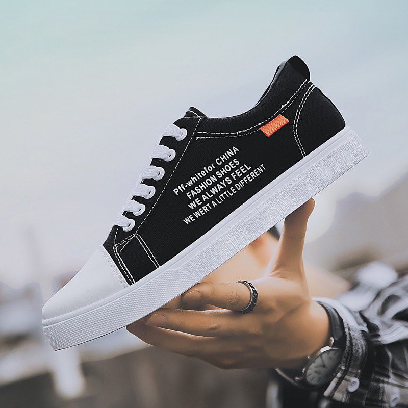 Giày sneaker thể thao nam Da Pu PFF Đính Tem Cam