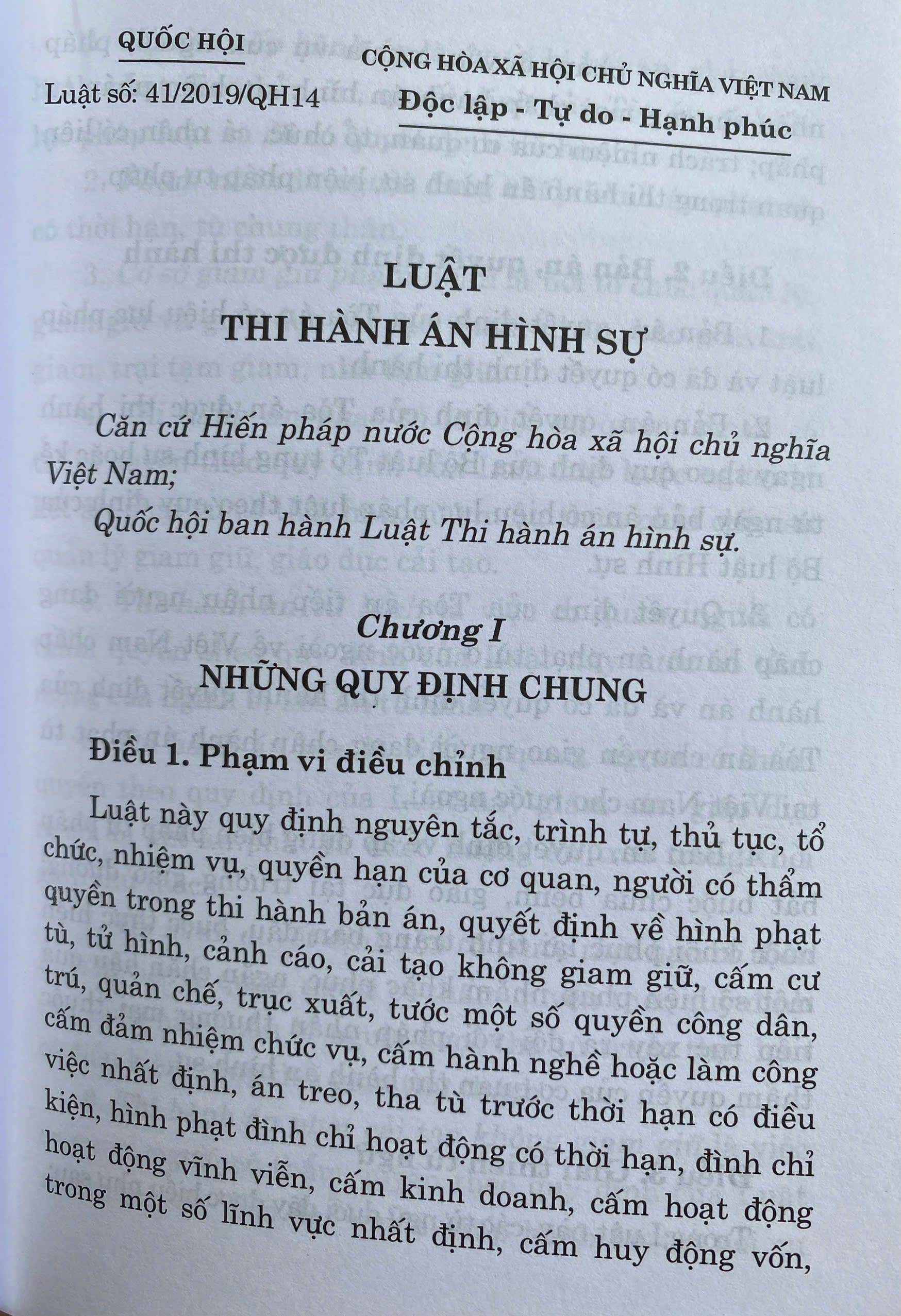 Luật Thi Hành Án Hình Sự