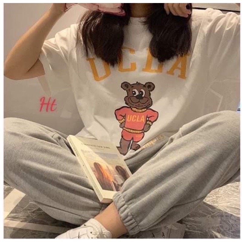 SET ÁO GẤU UCLA+QUẦN BOM CHUN ỐNG HT11