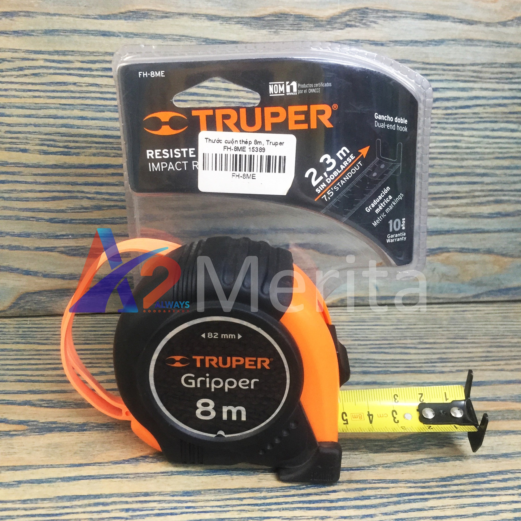 Thước cuốn thép 8m truper 15389