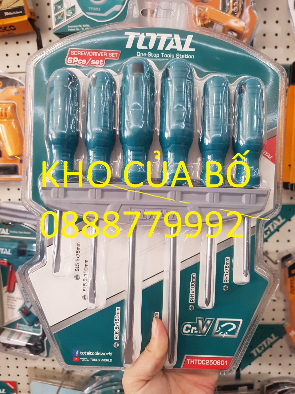 Bộ 6 tua vít dẹp và bake Total THTDC250601