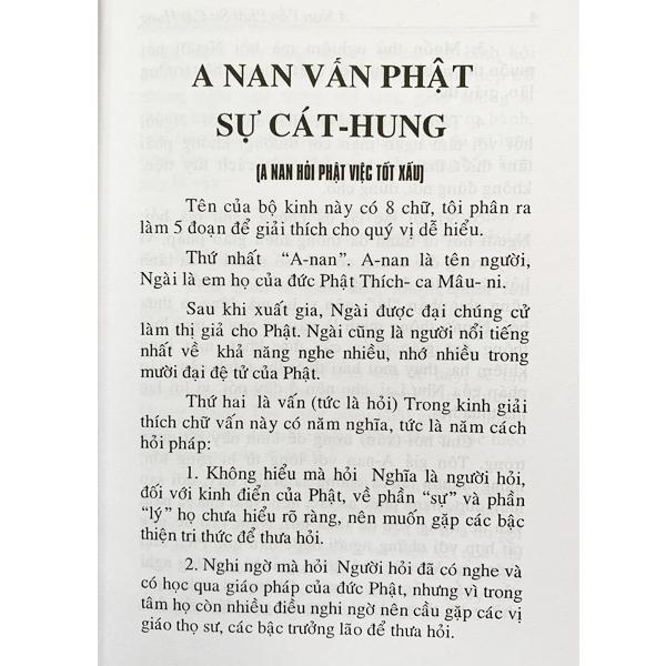 A Nan Vấn Phật Sự Cát Hung
