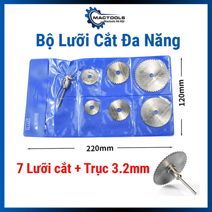 Bộ lưỡi cắt đa năng 7 món ( 6 lưỡi cắt và 1 trục cắt 3.2mm) chất lượng cao
