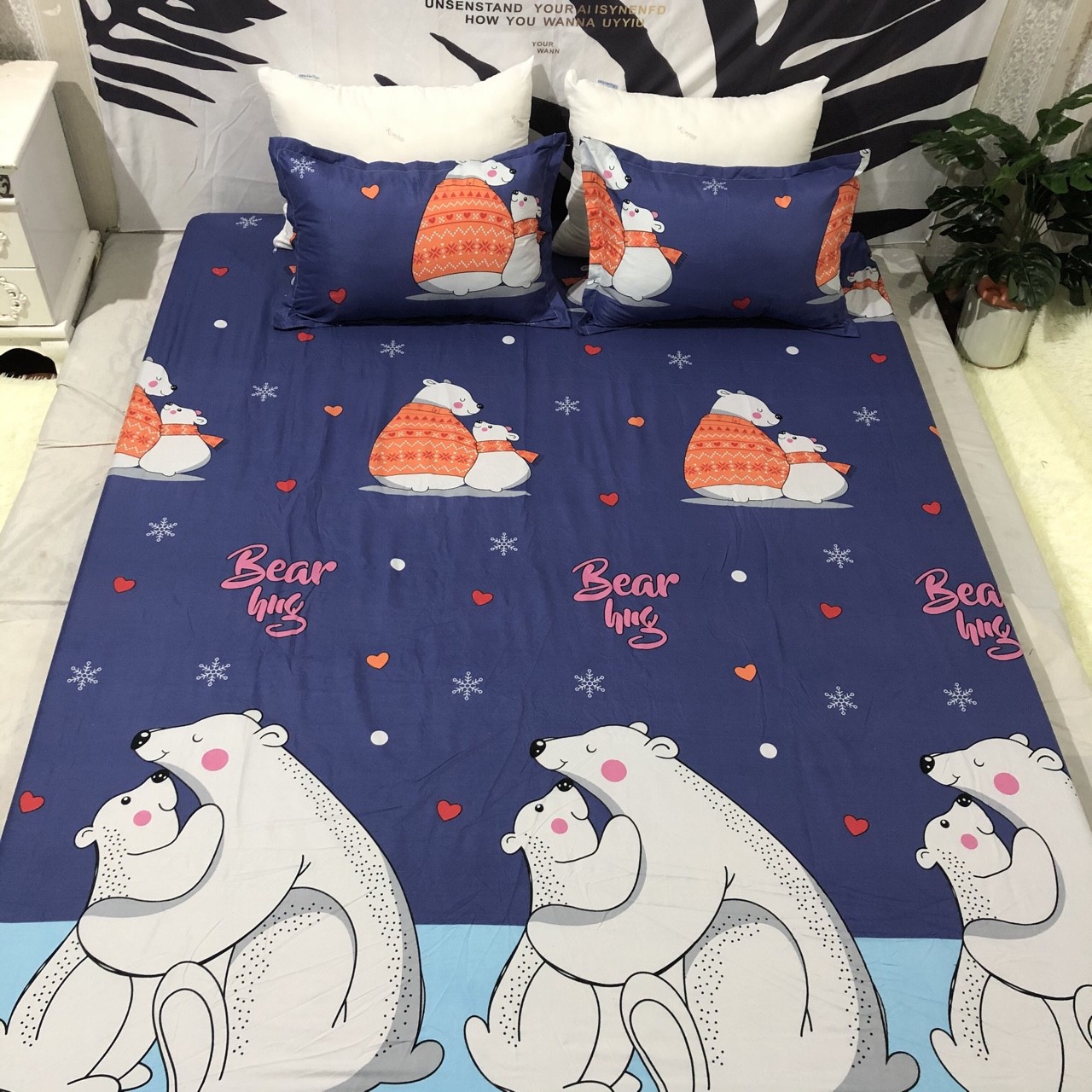 Bộ Ga Gối ( 1 ga bọc, 2 áo gối nằm ) Poly Mẫu Hoa Hướng Dương