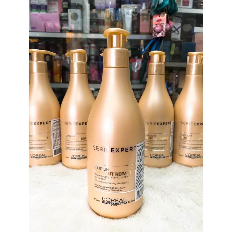 Dầu gội Loreal Absolut Repair Lipidium Shampoo 500ml