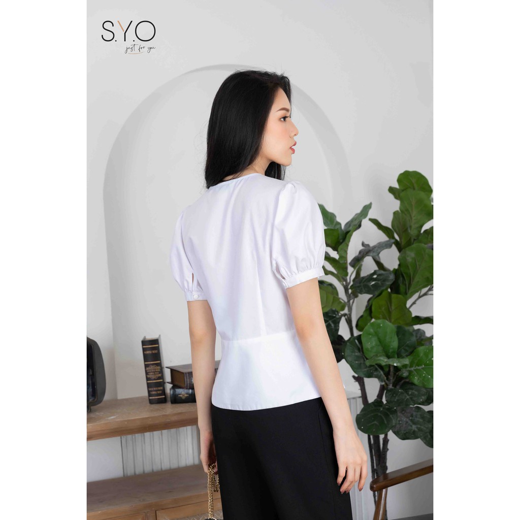 Áo Peplum Trắng Phối Ren Đục Lỗ A2018 - 21