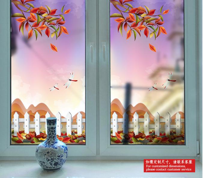 [HCM]Decal Dán Kính Cao Cấp - Cành lá rơi mùa Thu ( 60 X116 )-DK1009