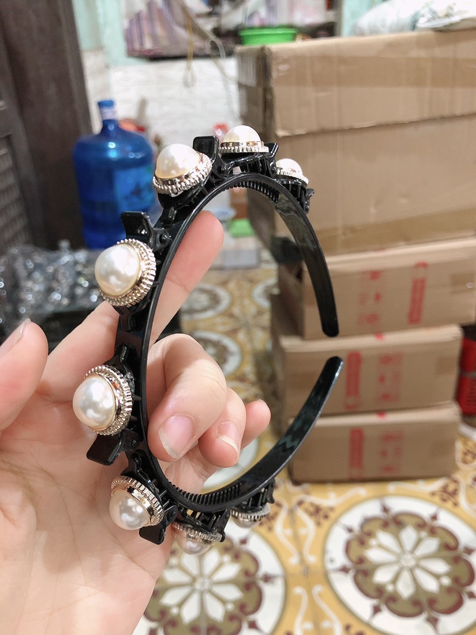 Bờm tóc công chúa có kẹp đính đá siêu xinh
