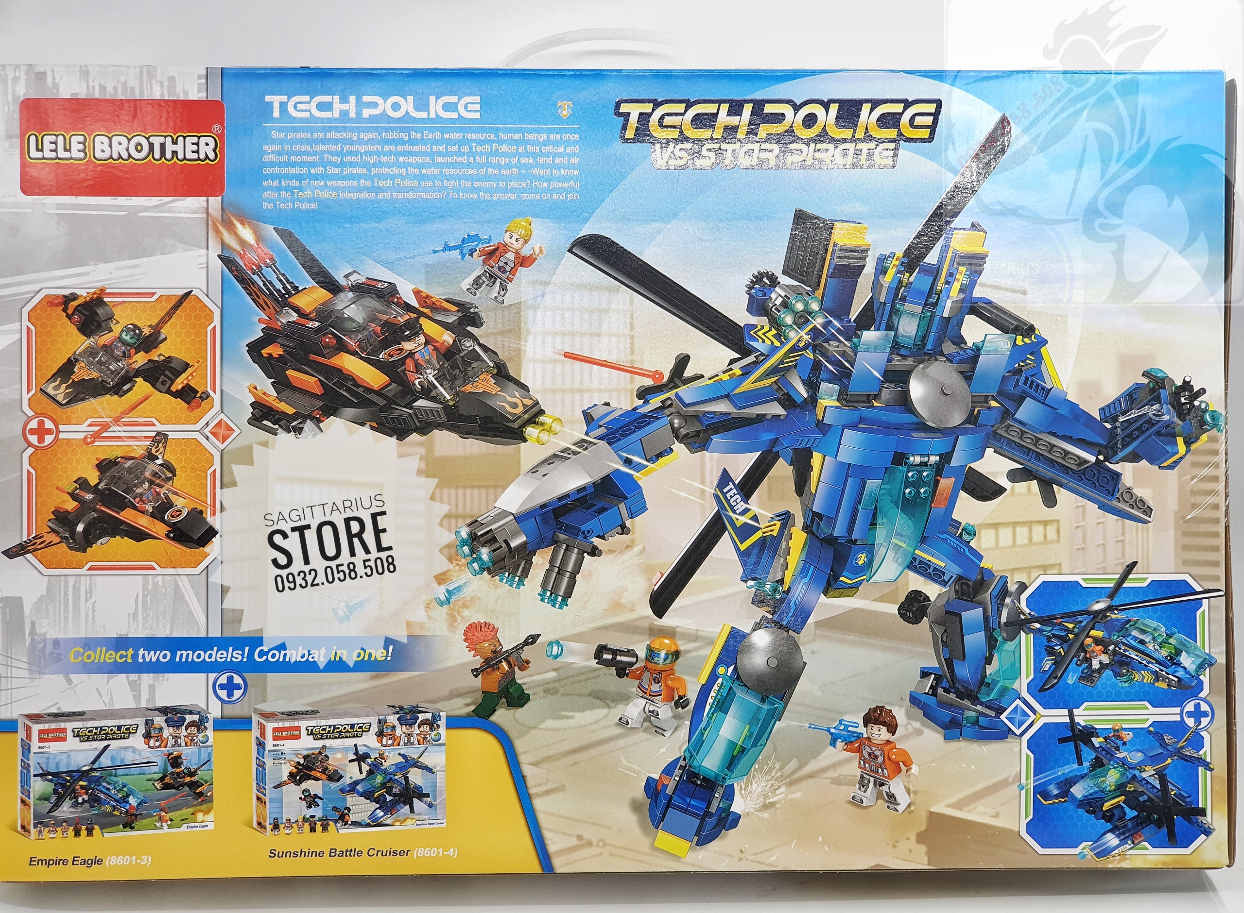 [HCM]Bộ Lego Lele Brother 8601-4 Lắp Ráp Thủy Phi Cơ Cảnh Sát ( 623 Mảnh )
