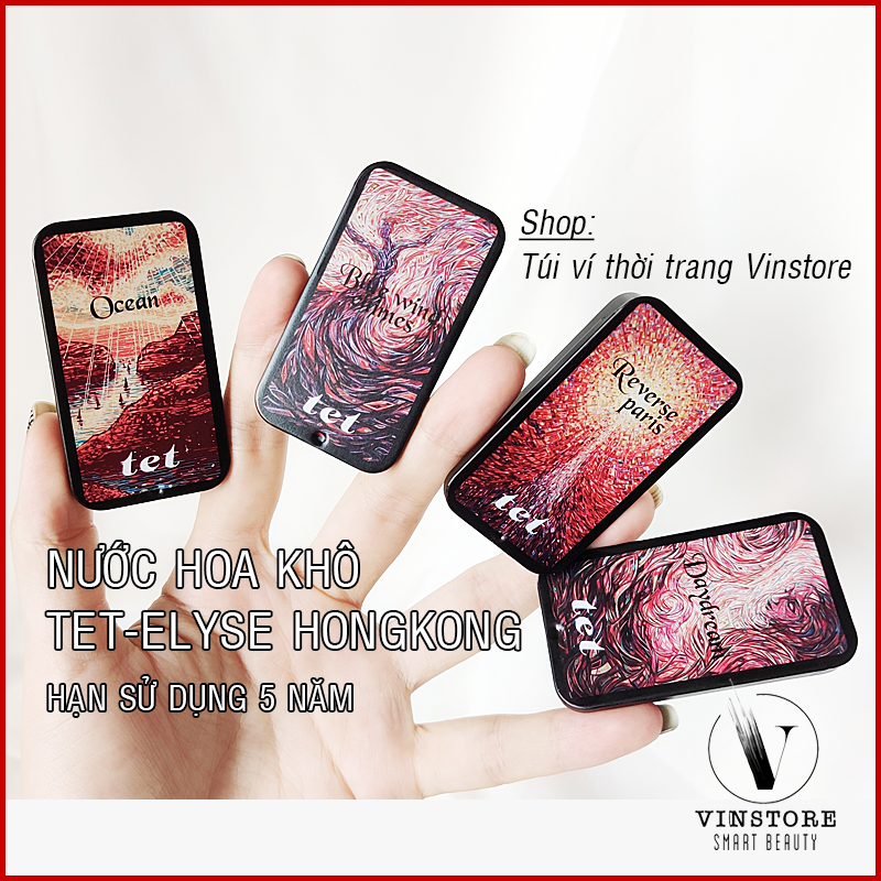 Nước hoa khô TET- Elyse HongKong, nước hoa sáp khô (4 mùi thơm quyến rũ- Hạn sử dụng 5 năm)