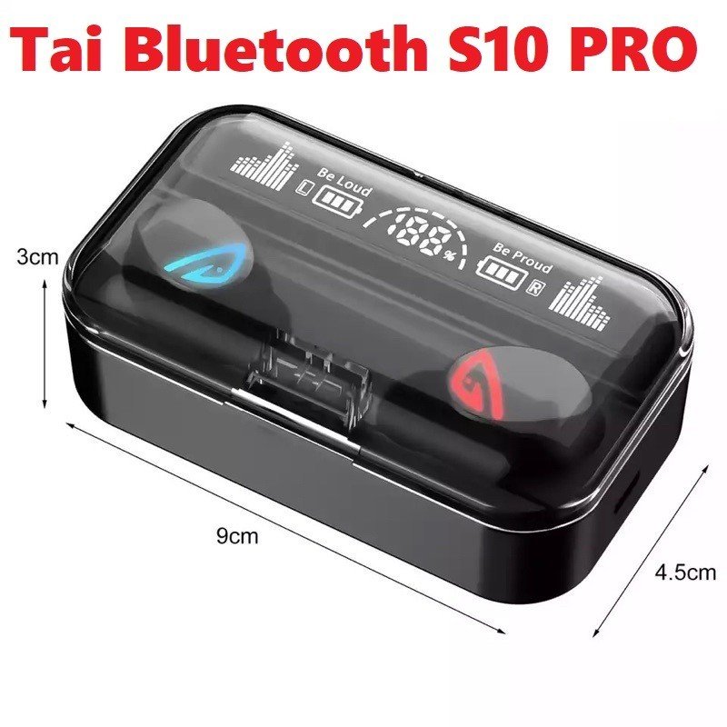 Tai Nghe Bluetooth Không Dây S10 Pro Pin Cực Trâu Nghe Nhạc Cực Hay Chơi Game Cực Đã - Bảo hành 1 ĐỔI 1