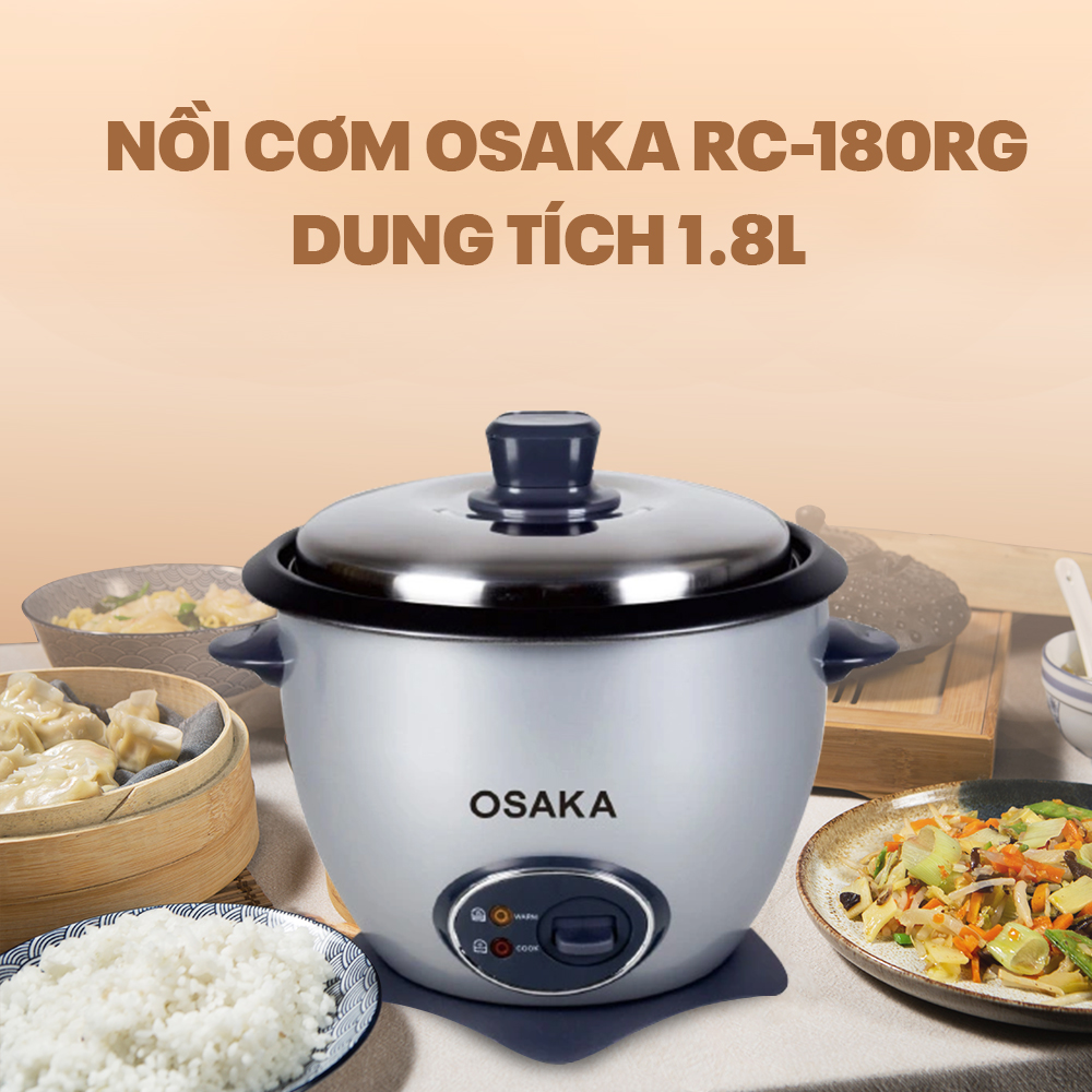 Nồi cơm điện OSAKA RC-180R 1.8 Lít - Nắp rời