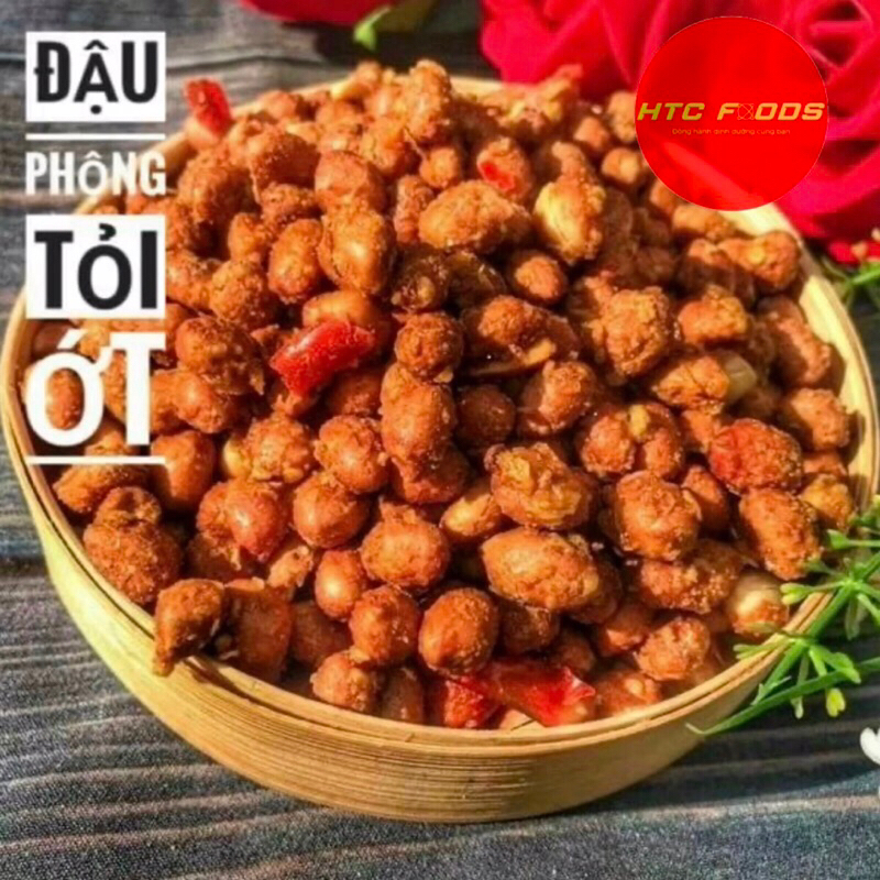 Đậu phộng rang tỏi ớt, lạc rang tỏi ớt, đậu phộng cháy tỏi ớt loại 1 hạt to giòn, thơm, thấm vị, 0,5kg/1 kg