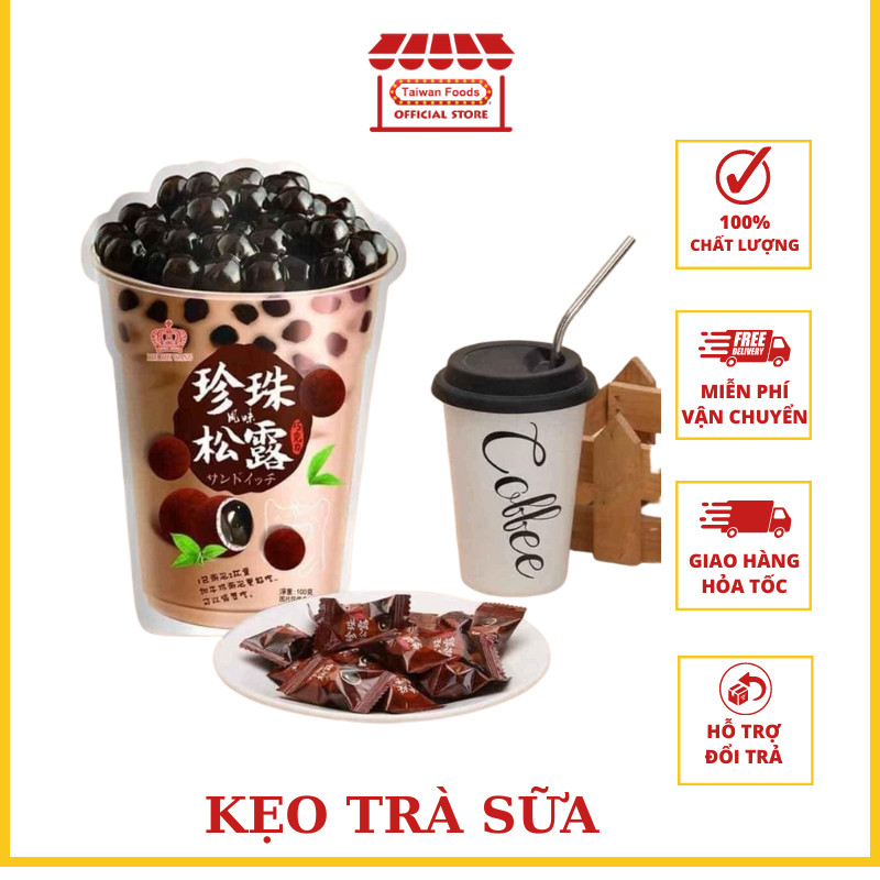 Kẹo Trà Sữa Trân Châu Thơm Ngon - Gói 120gr