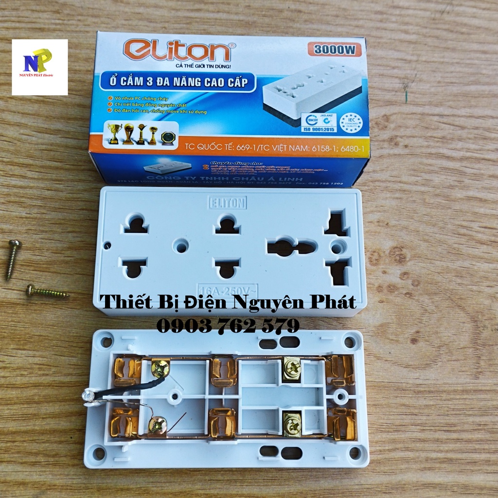 [ELITON] Ổ Cắm 3 Lổ Có Đa Năng Cao Cấp CS3000w
