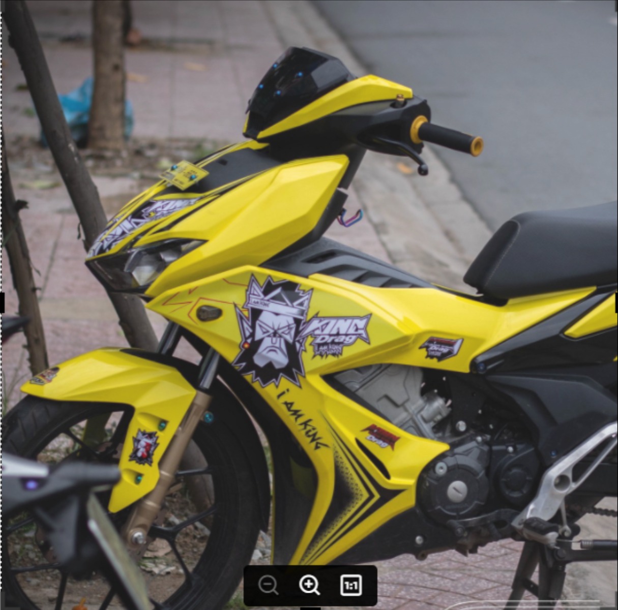 Tem rời winner X king drag dán xe vàng
