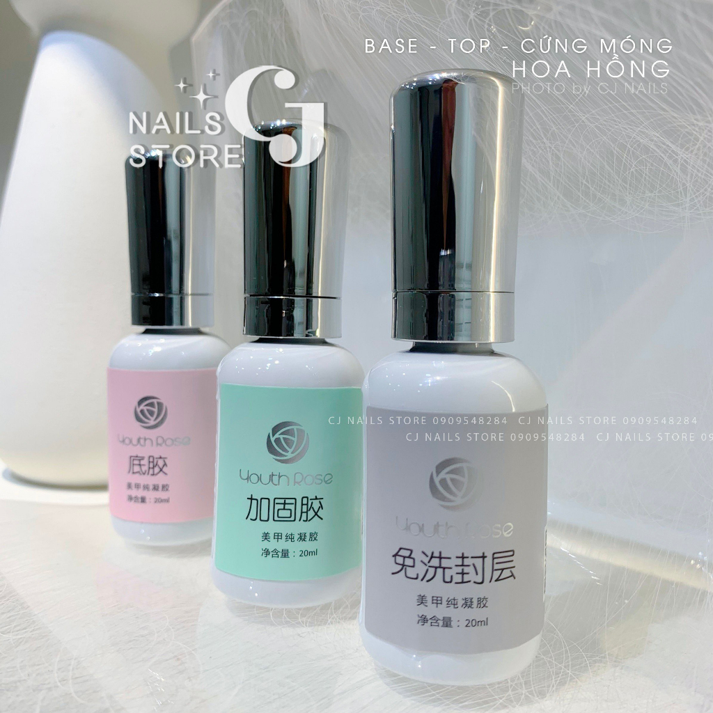 {CJ Nails Store} Cứng móng hoa hồng chai lơn (20ml)