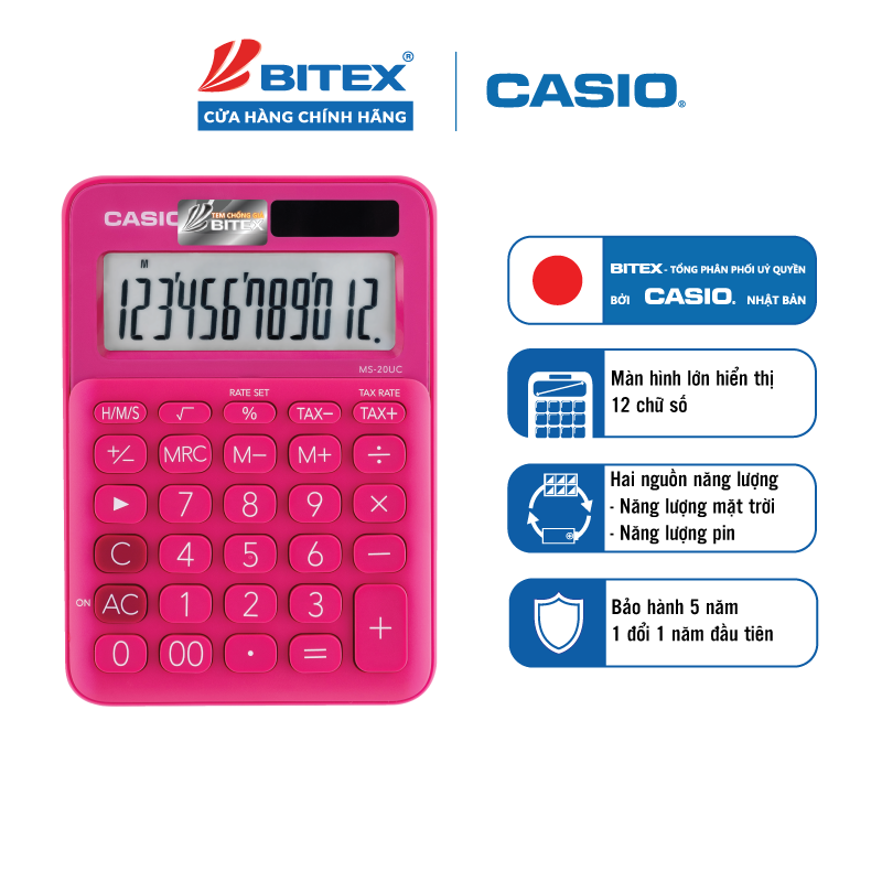 Máy tính CASIO MS-20UC NHIỀU MÀU
