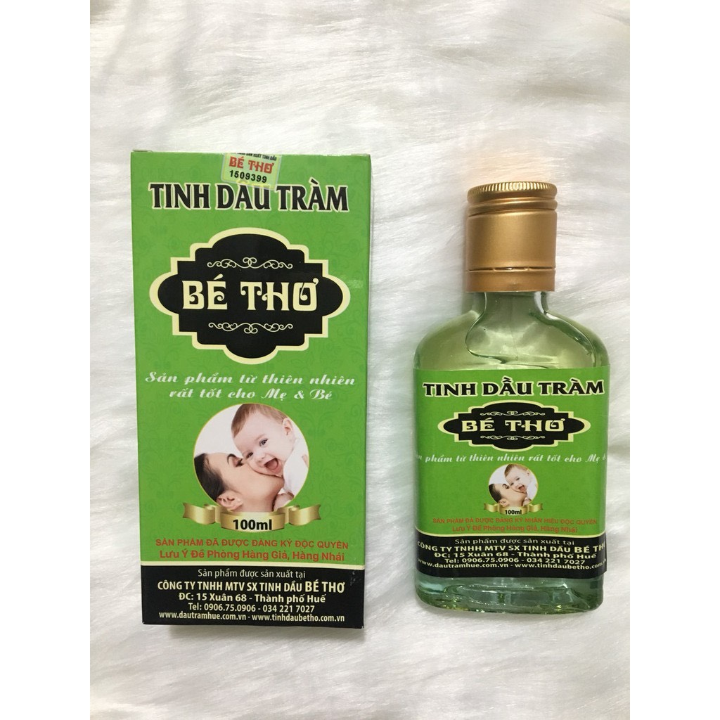 Tinh dầu tràm Bé Thơ chai xanh 100ml , 50ml , dầu tràm Huế cho bé