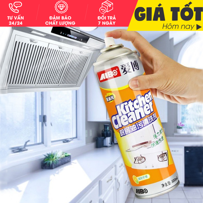 Bình xịt tẩy rửa đồ dùng nhà bếp siêu sạch 500ml - Tẩy sạch cả những vết bẩn lâu ngày- Bình xịt tẩy rửa nhà bếp Kitchen Cleaner- dung tích 500ml