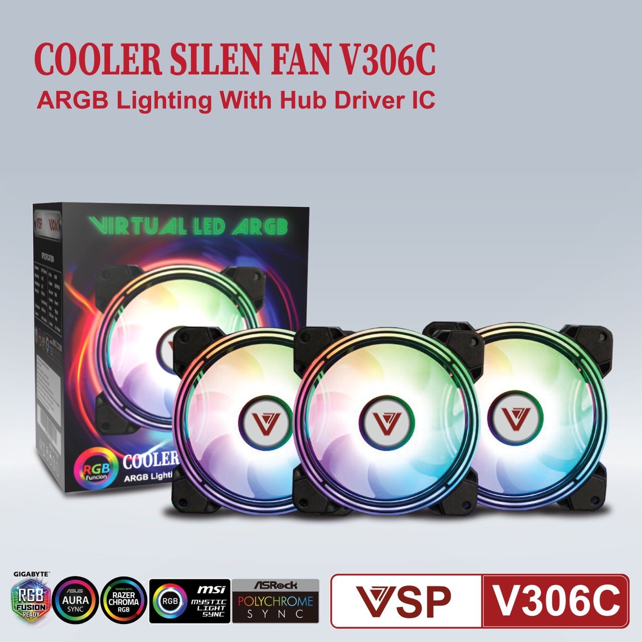 Bộ Kit 3 Fan V304C , V306C FULL LED ARGB ( Chính hãng )