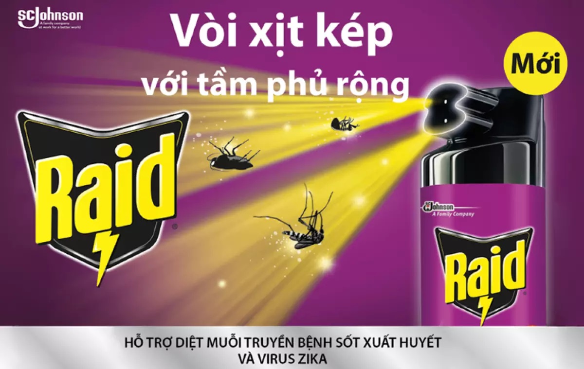Bình xịt côn trùng Raid Không mùi (Trắng) 600ml