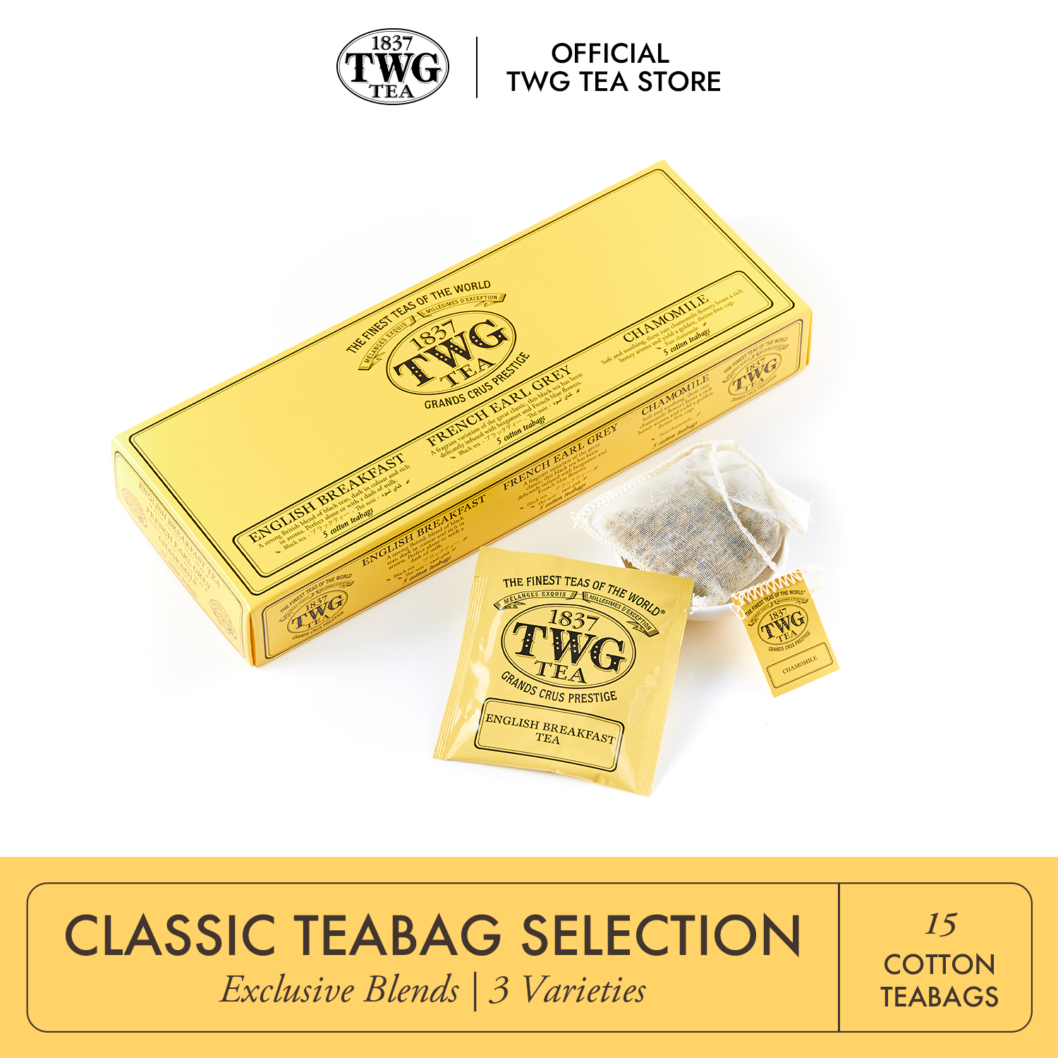 TWG Tea Classic Teabag Selection (2.5g x 15 teabags) | Black Tea | Flowers Tea