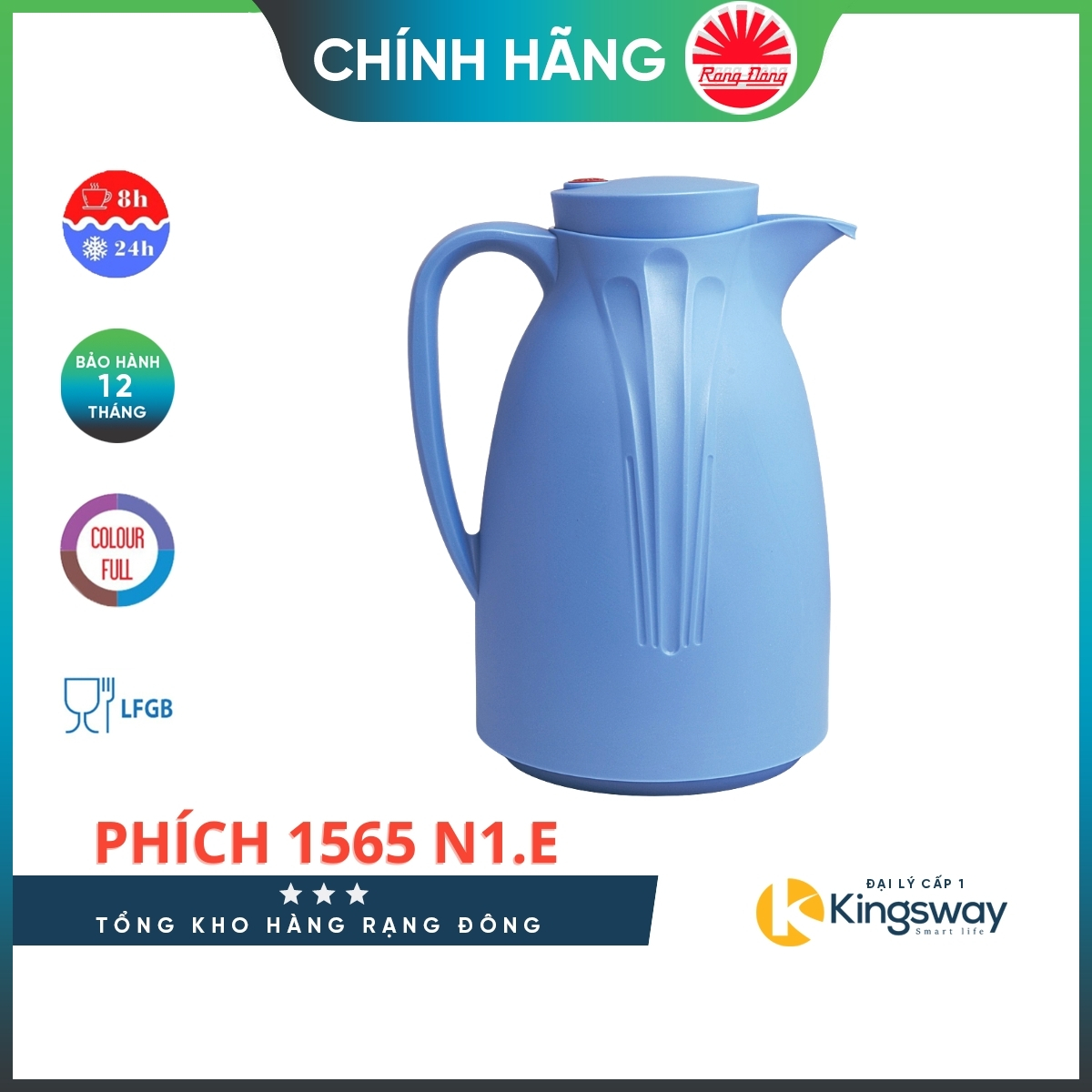 Phích Nước Rạng Đông Phích Pha Trà RD 1565 N1.E Dung Tích 1,5 Lít