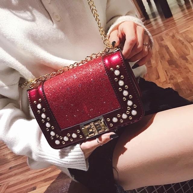 [HCM]Túi sequins cao cấp nạm đinh PKSR A030 (Màu ngẫu nhiên)