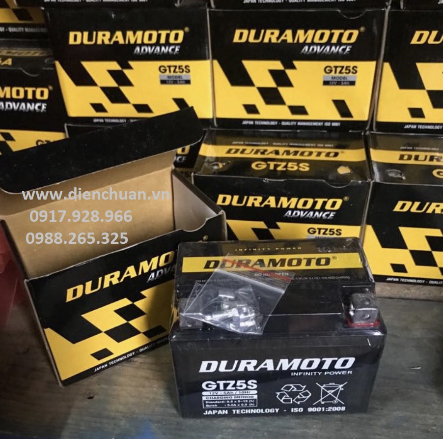 Ắc quy xe máy Duramoto GTZ5S (12V 5Ah )