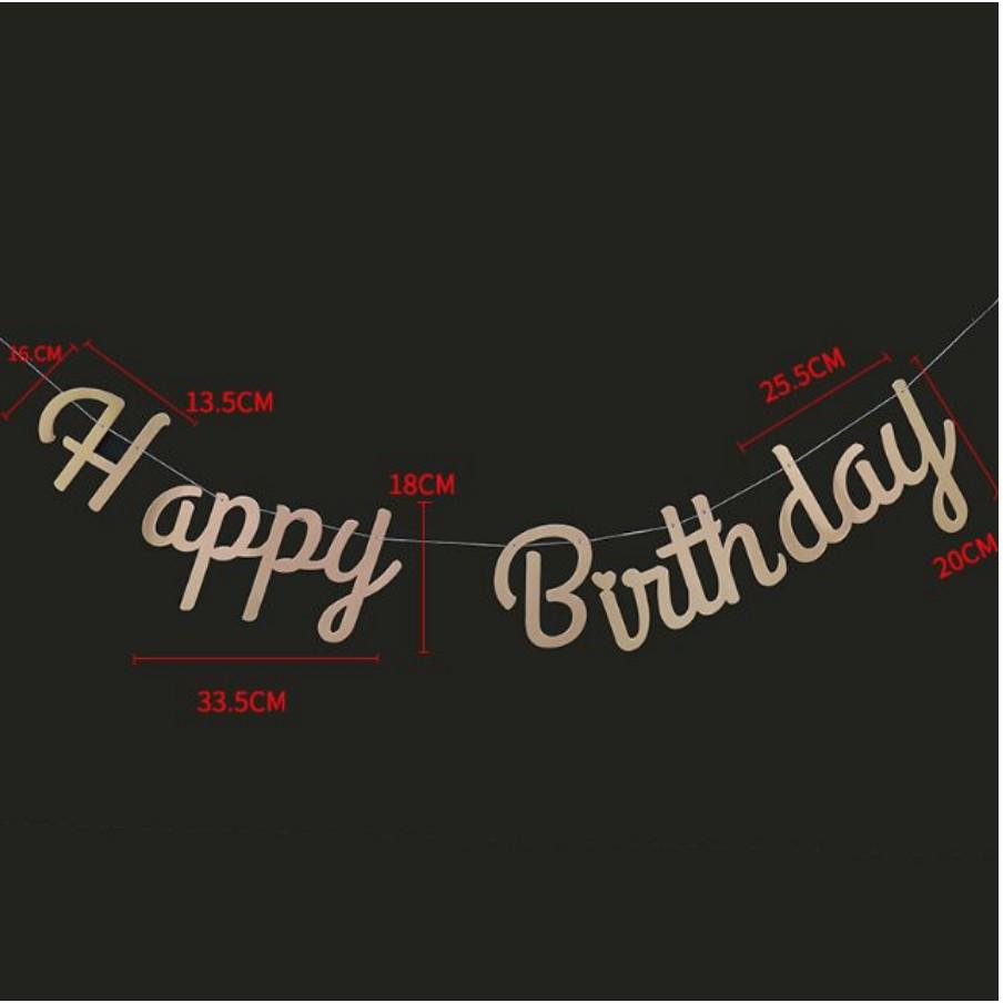 Dây chữ Happy Birthday Giấy Ép Kim