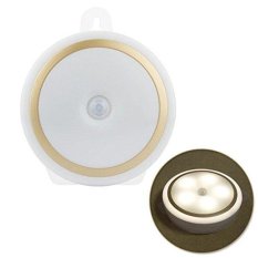 1pc Pir Sensor Motion Led Night Light Human Body Induction Rechargeable Bed/cabinet Lamp Cl018 - Gold Shell / Warm White Light - Intl By Tvcc