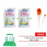 2 bịch Nước rửa bình sữa Kodomo 700ml + cọ rửa bình sữa Tặng 1 giá úp bình sữa - nuoc rua binh sua