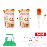 2 bịch Nước rửa bình sữa Wesser 500ml + cọ rửa bình sữa Tặng 1 giá úp binh sua - nuoc rua binh sua