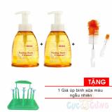 2 chai Nước rửa bình sữa Wesser 500ml + cọ rửa bình sữa Tặng 1 giá úp bình sữa