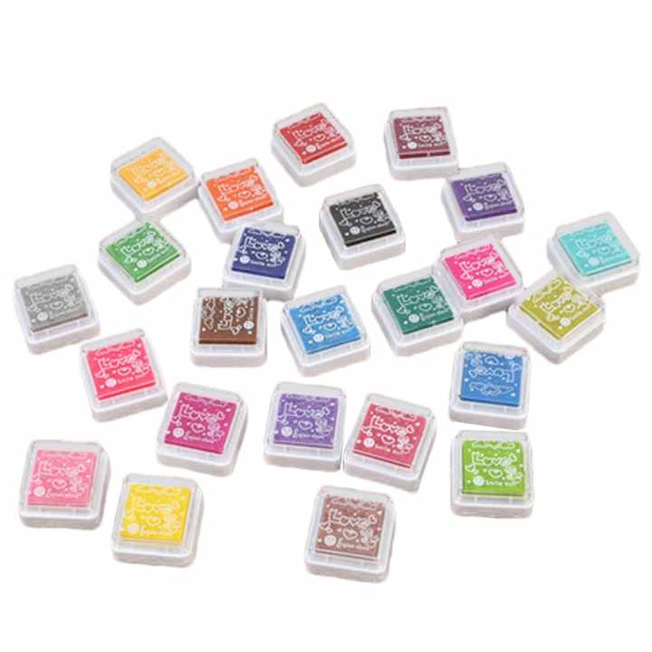 24 PCS 24 Color Craft Ink Pad Inkpad Printing Stamps for Card Making DIY Scrapbooking Kids Fingerprint DIY Painting - intl