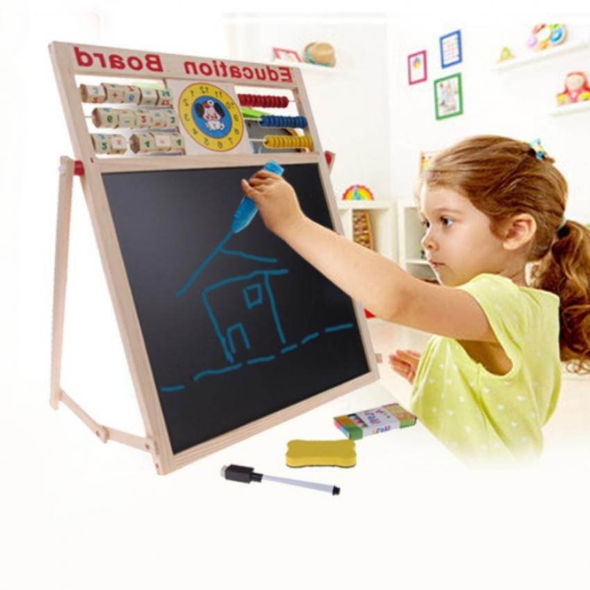 Bảng học 2 mặt viết phấn, viết bút dạ cho Trẻ mẫu giáo và lớp 1 - Bảng chữ A