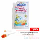 Bịch Nước rửa bình sữa Kodomo 700ml TẶNG 1 Cọ rửa bình sữa và núm ty