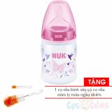 Bình sữa Nuk nhựa cổ rộng 150ml silicone Tặng 1 cọ rửa bình sữa và cọ rửa núm ty