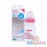 Bình sữa Pigeon cổ hẹp nhựa PP tiêu chuẩn 120ml (có van chống sặc) - bình sữa cổ nhỏ nhựa PP - binh sua co thuong cho be